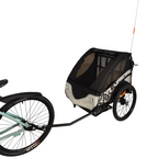 Pohjola Motors  Polkupyörän peräkärry 2-in-1 PACE Musta, 2 lapselle, Max. 40 kg