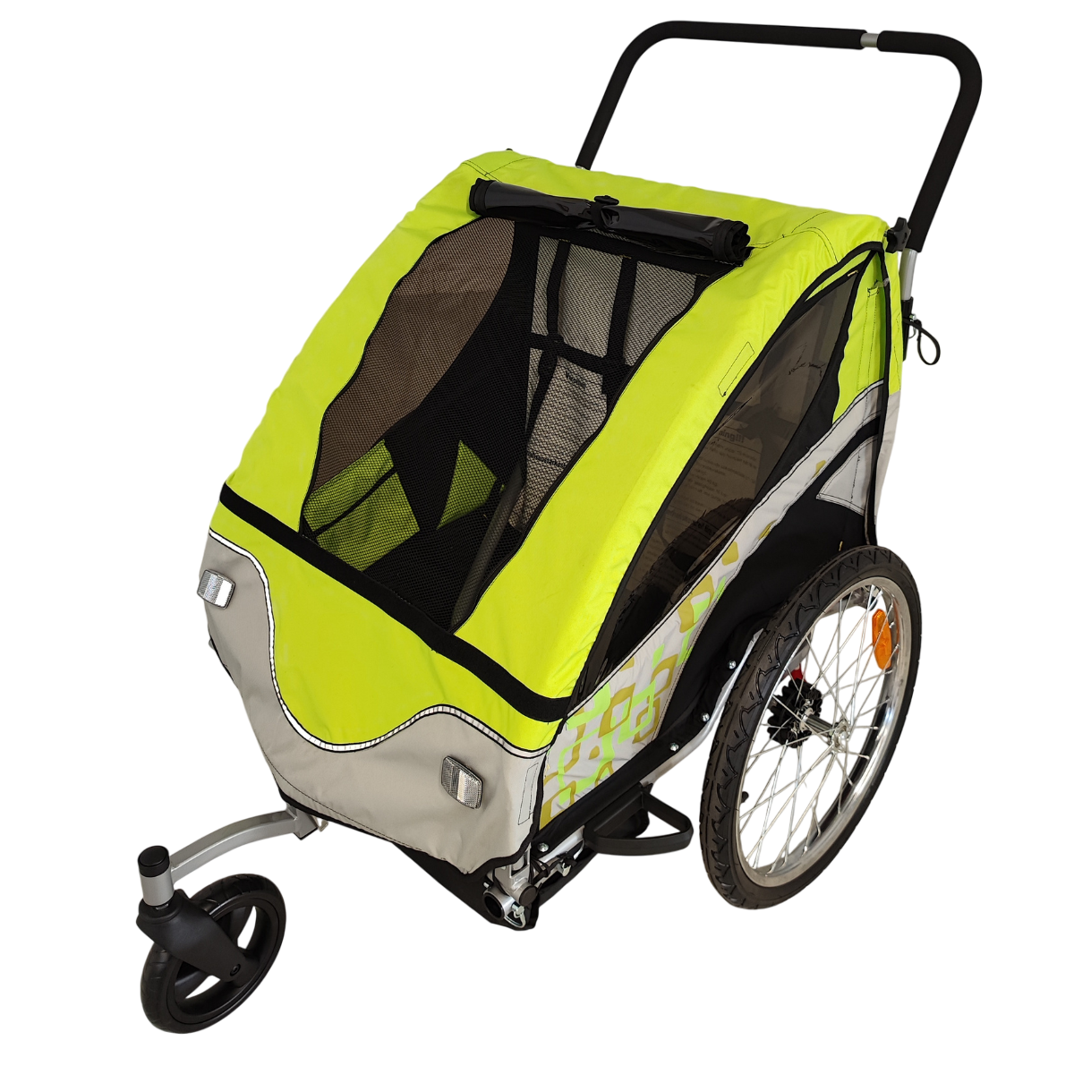 Pohjola Motors  Polkupyörän peräkärry 2-in-1 PACE Vihreä, 2 lapselle, Max. 40 kg