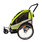 Pohjola Motors  Polkupyörän peräkärry 2-in-1 PACE Vihreä, 2 lapselle, Max. 40 kg