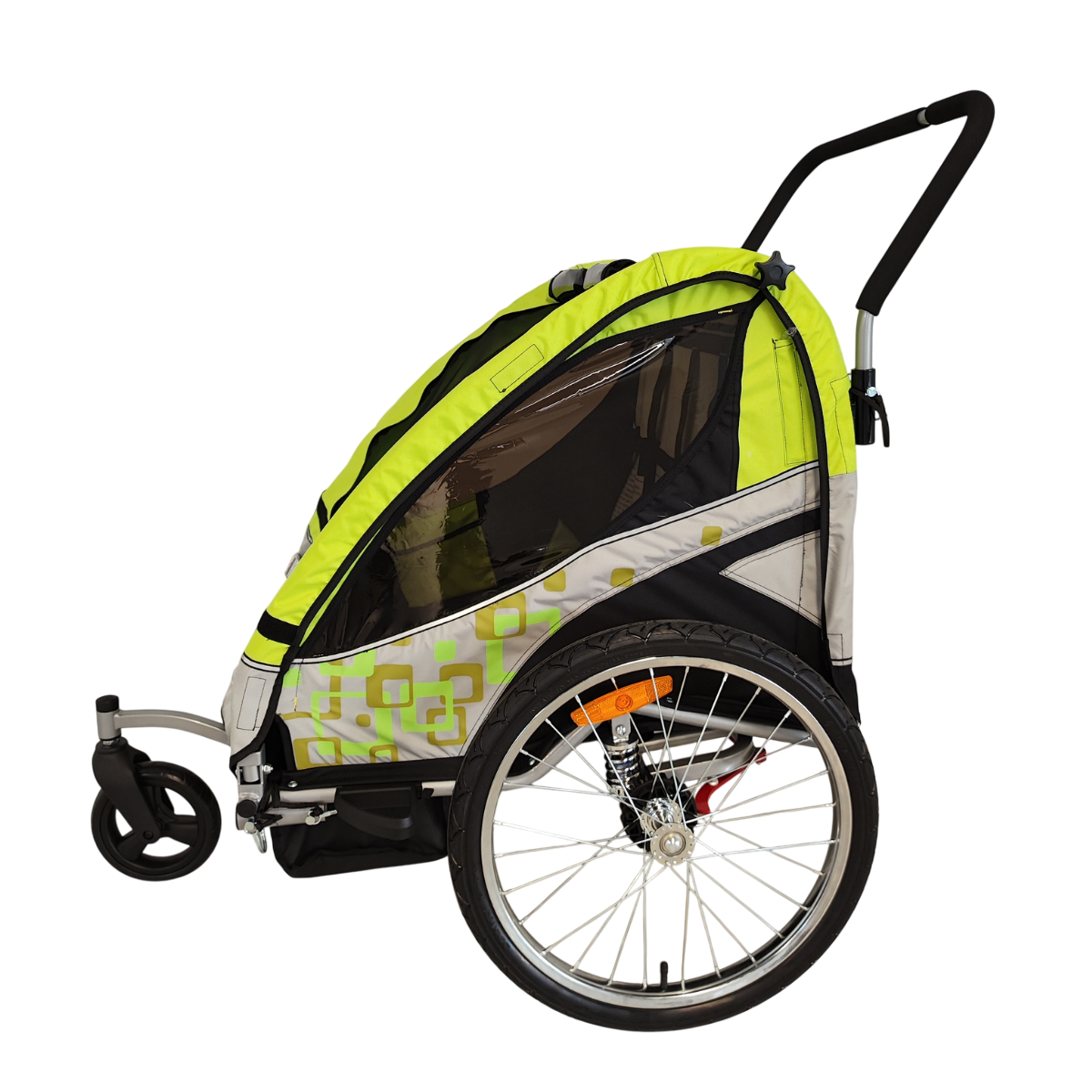 Pohjola Motors  Polkupyörän peräkärry 2-in-1 PACE Vihreä, 2 lapselle, Max. 40 kg