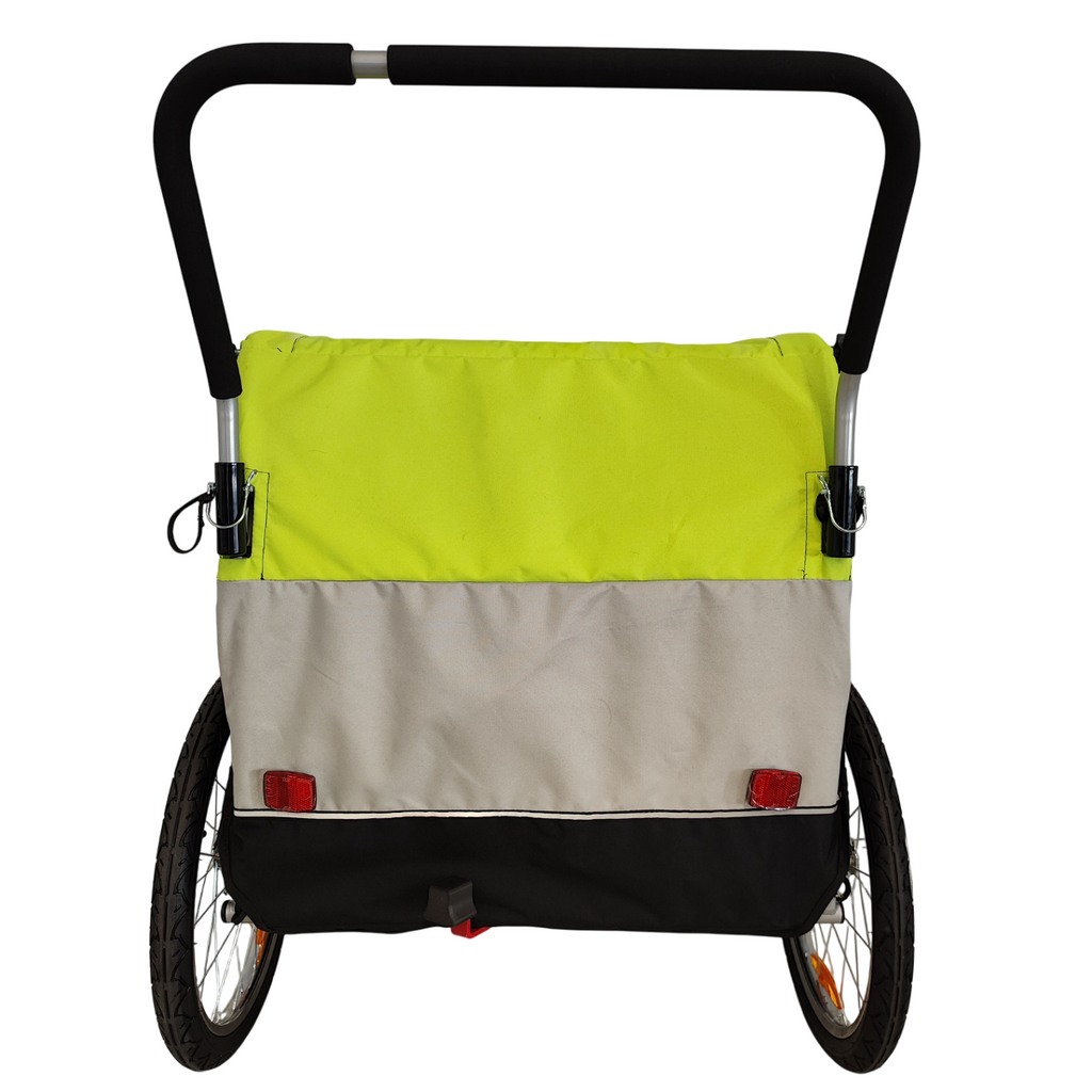 Pohjola Motors  Polkupyörän peräkärry 2-in-1 PACE Vihreä, 2 lapselle, Max. 40 kg