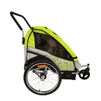 Pohjola Motors  Polkupyörän peräkärry 2-in-1 PACE Vihreä, 2 lapselle, Max. 40 kg