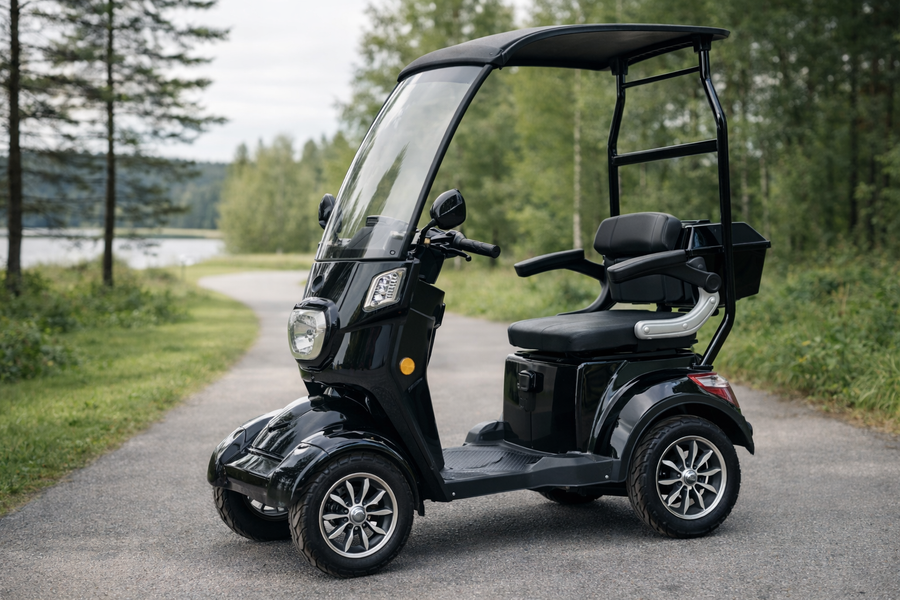 Senioriskootteri 800W – 48V20Ah litiumakku, 25 km/h, toimintasäde 40–70 km