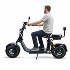 Pohjola Motors Sähköskootteri DUO 1000W, 25km/h, 60V12AH Tupla-akuilla Musta