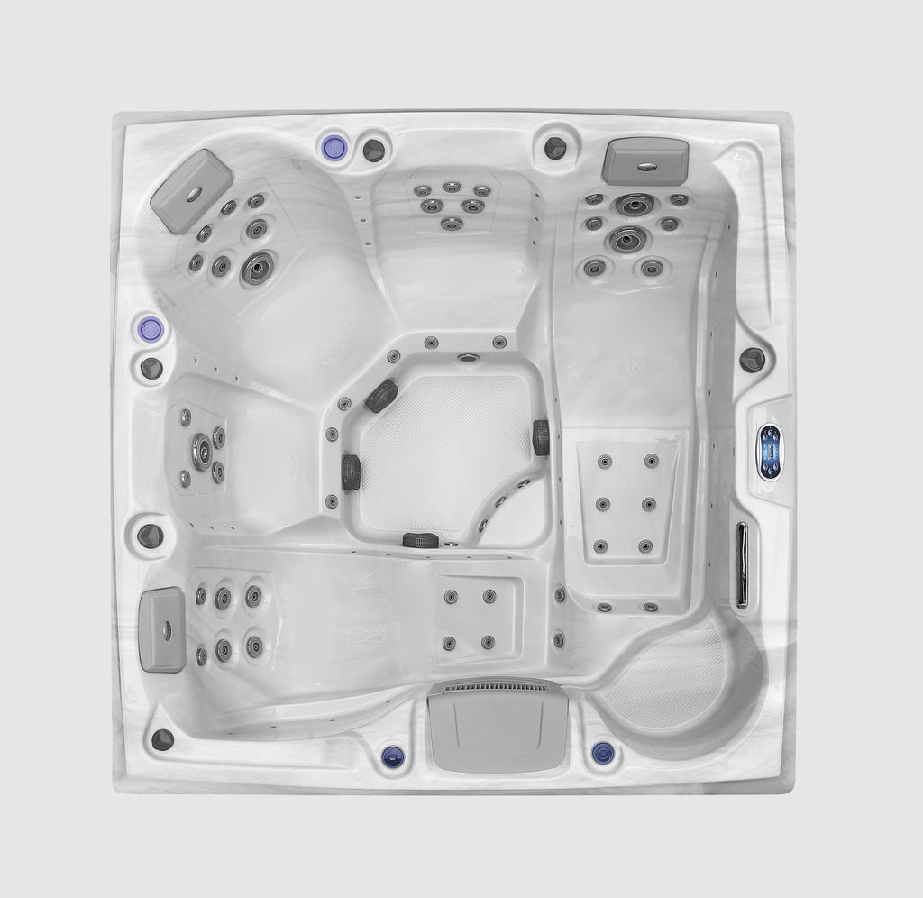 Pohjola Spa LUXUS Utomhusbadtunna 215x215 cm, 55 jetstrålar, LED-belysning, WIFI