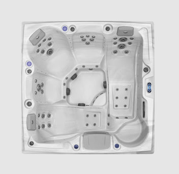 Utomhuspool 215 x 215 cm – 55 munstycken, Balboa WIFI, 39 LED-lampor