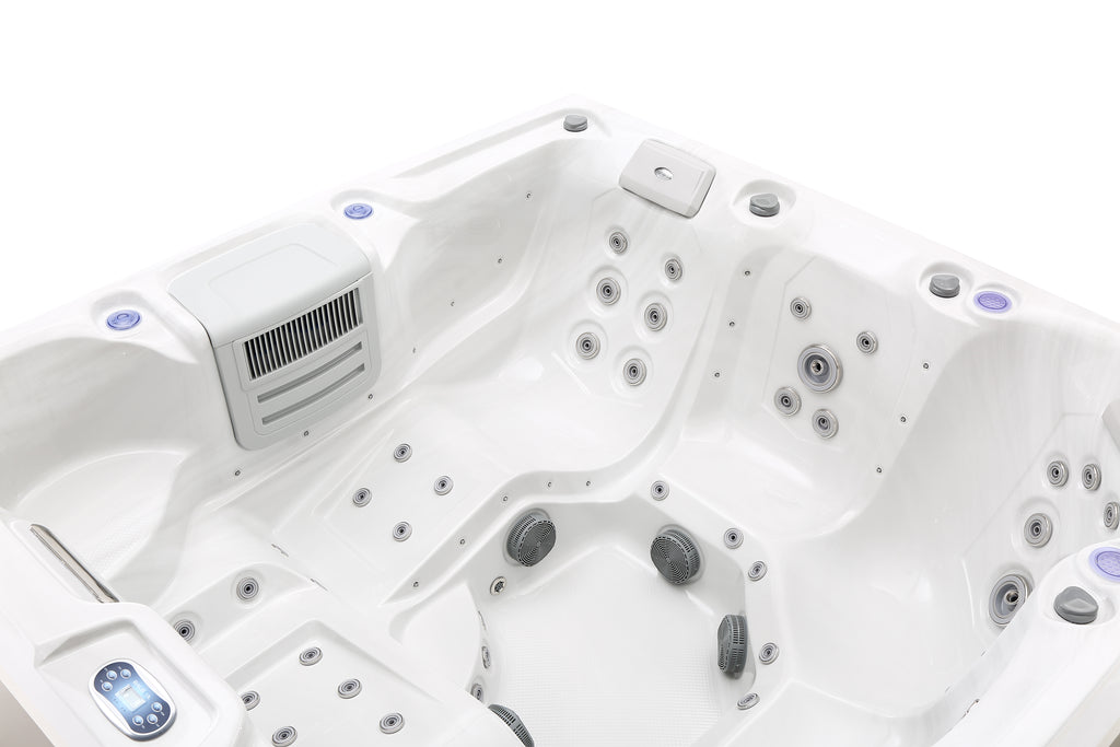 Pohjola Spa LUXUS Utomhusbadtunna 215x215 cm, 55 jetstrålar, LED-belysning, WIFI