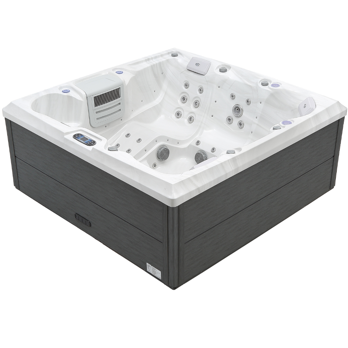 Utomhuspool 215 x 215 cm – 55 munstycken, Balboa WIFI, 39 LED-lampor