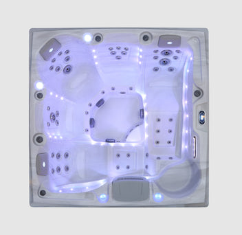 Utomhuspool 215 x 215 cm – 55 munstycken, Balboa WIFI, 39 LED-lampor