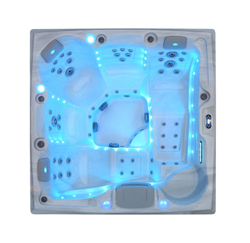 Utomhuspool 215 x 215 cm – 55 munstycken, Balboa WIFI, 39 LED-lampor