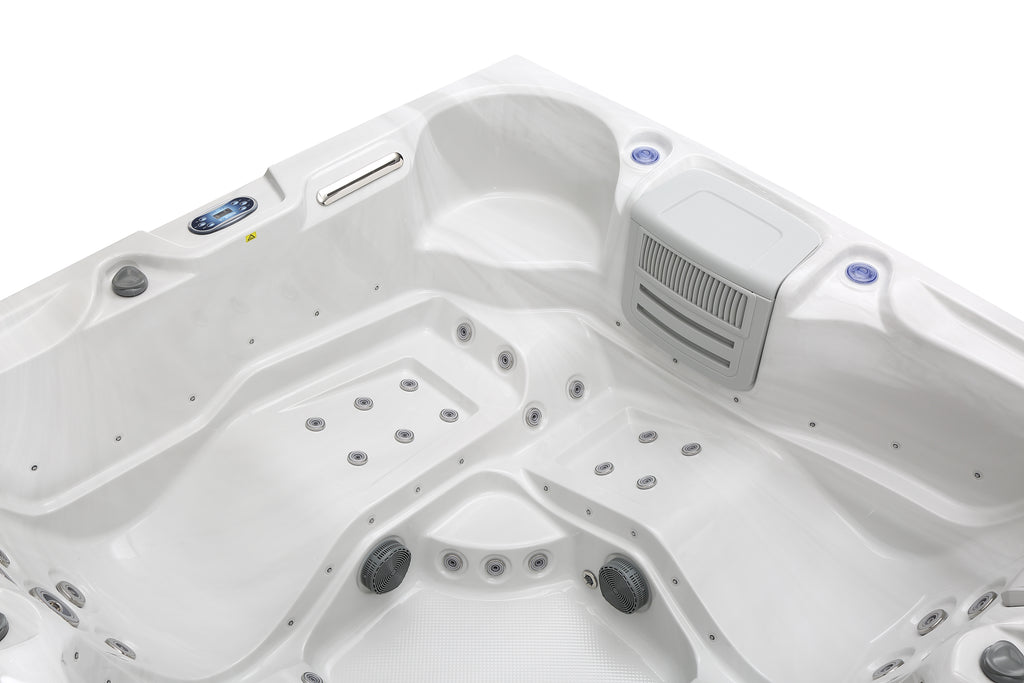 Pohjola Spa LUXUS Utomhusbadtunna 215x215 cm, 55 jetstrålar, LED-belysning, WIFI