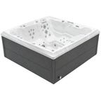 Pohjola Spa LUXUS Utomhusbadtunna 215x215 cm, 55 jetstrålar, LED-belysning, WIFI