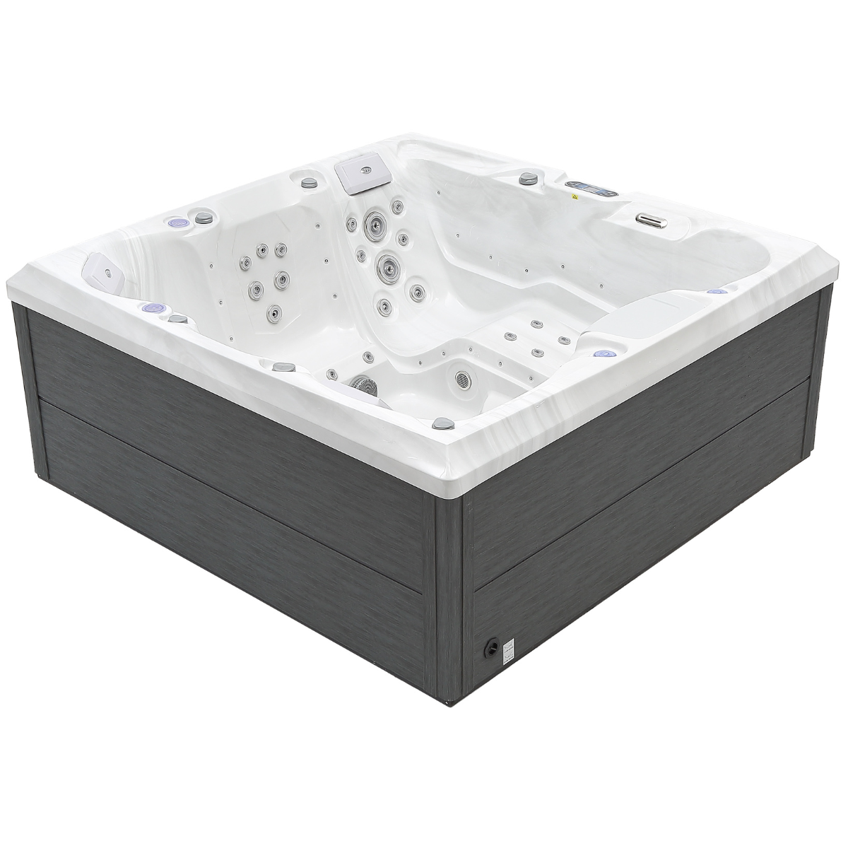 Pohjola Spa LUXUS Utomhusbadtunna 215x215 cm, 55 jetstrålar, LED-belysning, WIFI