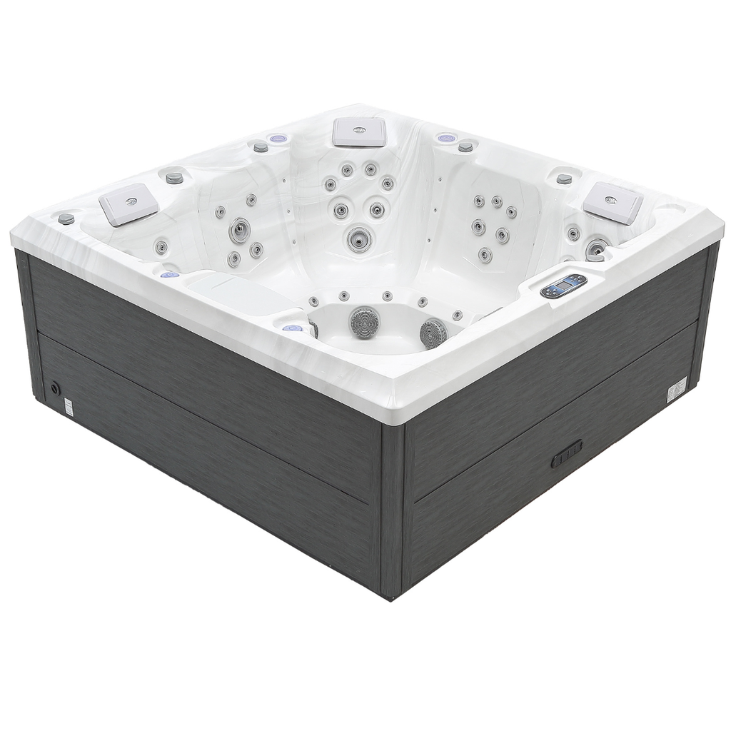 Pohjola Spa LUXUS Utomhusbadtunna 215x215 cm, 55 jetstrålar, LED-belysning, WIFI