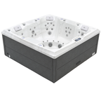 Pohjola Spa LUXUS Utomhusbadtunna 215x215 cm, 55 jetstrålar, LED-belysning, WIFI