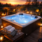 Pohjola Spa Utomhusbadtunna 160 x 160 cm, 4 personer, 12 jetstrålar, Grå WIFI Balboa