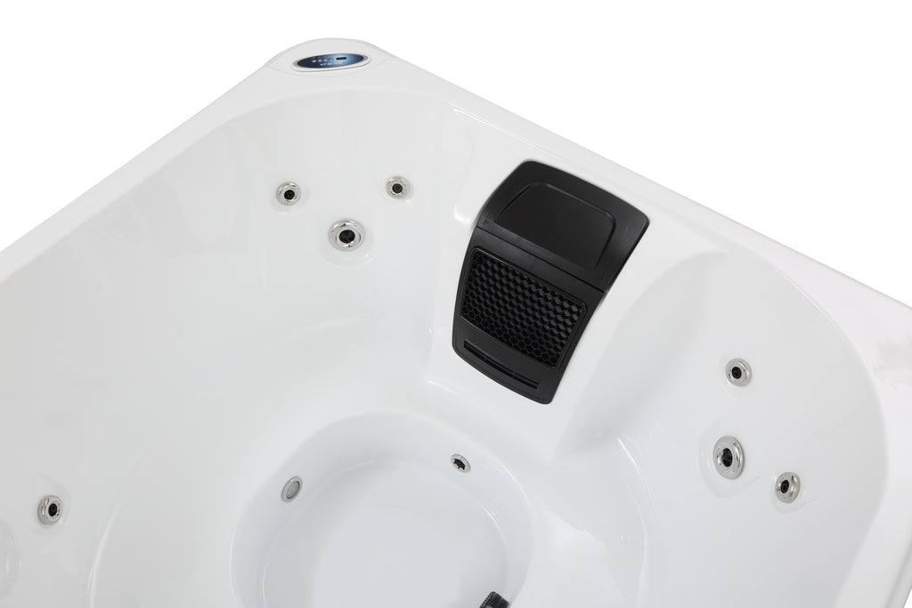 Pohjola Spa Utomhusbadtunna 160 x 160 cm, 4 personer, 12 jetstrålar, Grå WIFI Balboa