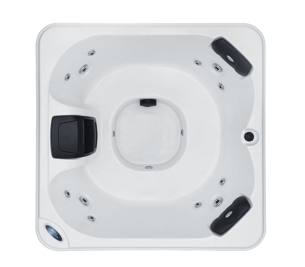 Pohjola Spa Utomhusbadtunna 160 x 160 cm, 4 personer, 12 jetstrålar, Grå WIFI Balboa