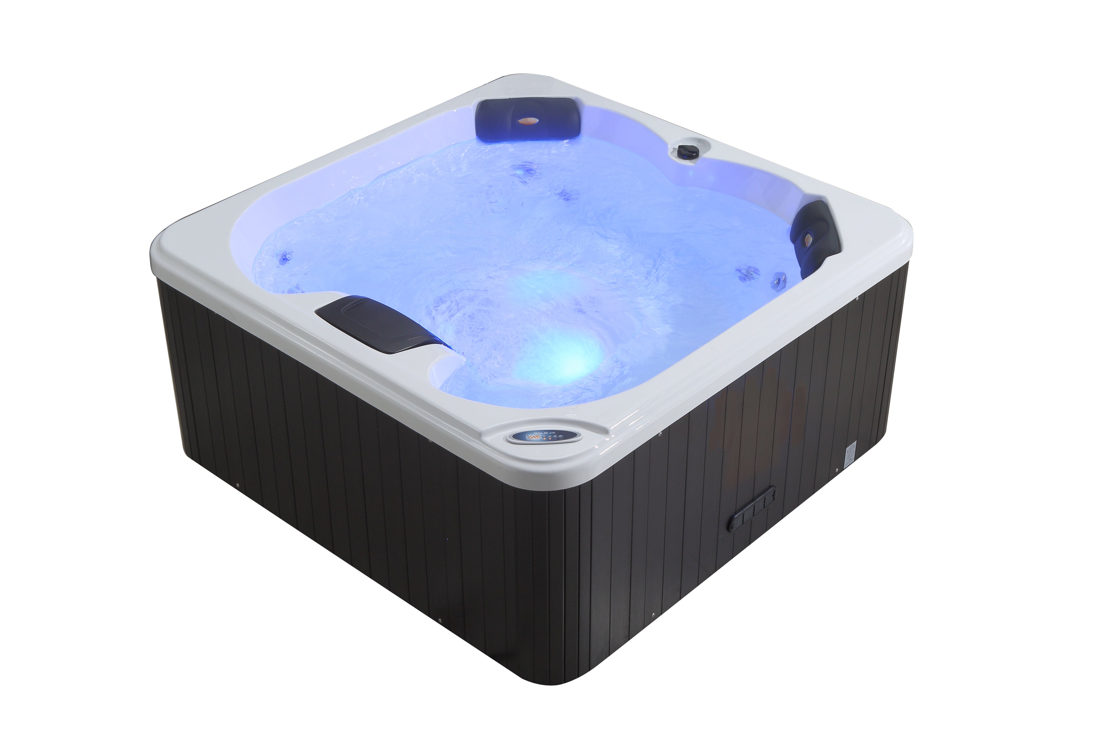 Pohjola Spa Utomhusbadtunna 160 x 160 cm, 4 personer, 12 jetstrålar, Grå WIFI Balboa