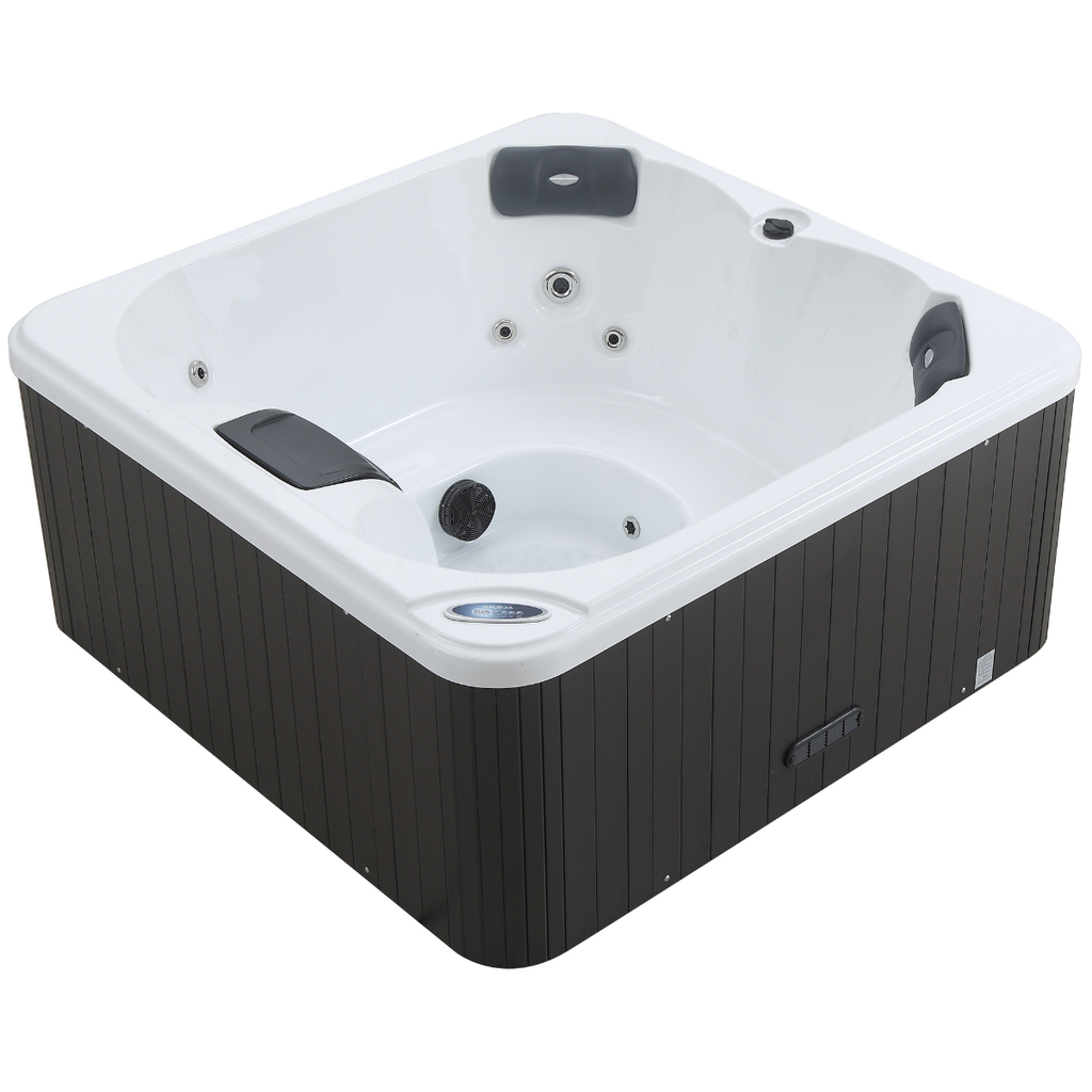 Pohjola Spa Utomhusbadtunna 160 x 160 cm, 4 personer, 12 jetstrålar, Grå WIFI Balboa