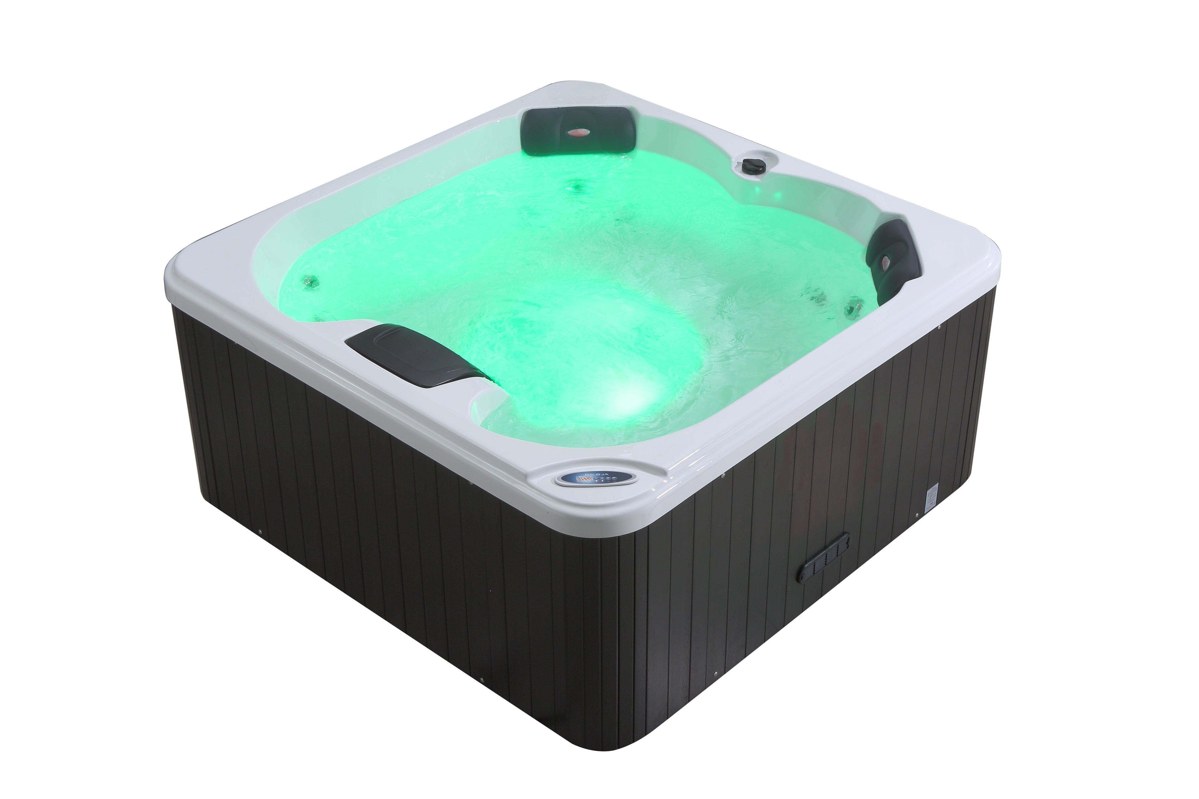 Pohjola Spa Utomhusbadtunna 160 x 160 cm, 4 personer, 12 jetstrålar, Grå WIFI Balboa