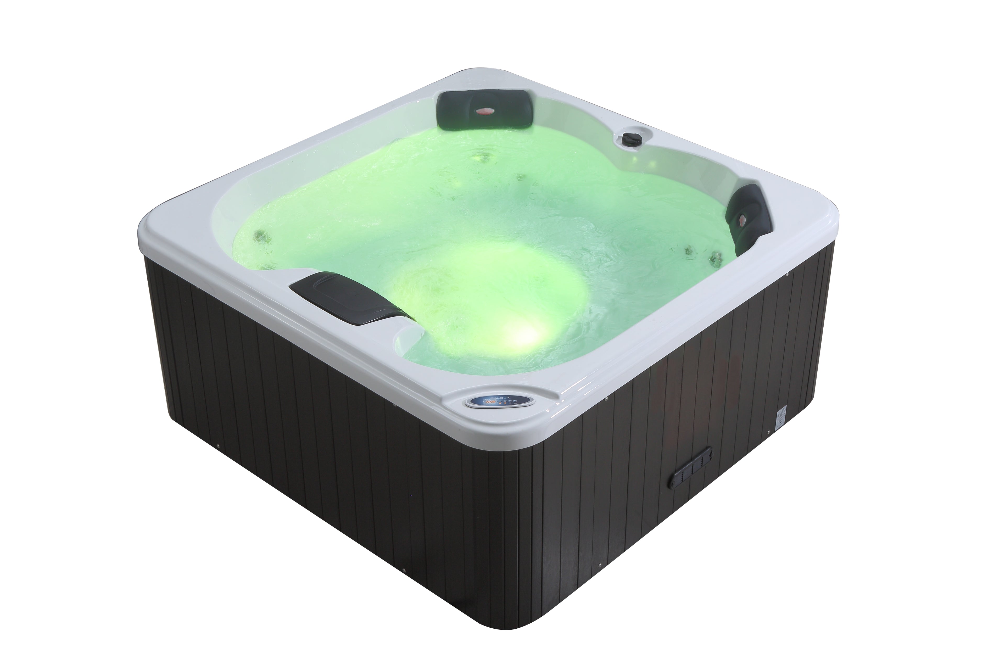 Pohjola Spa Utomhusbadtunna 160 x 160 cm, 4 personer, 12 jetstrålar, Grå WIFI Balboa