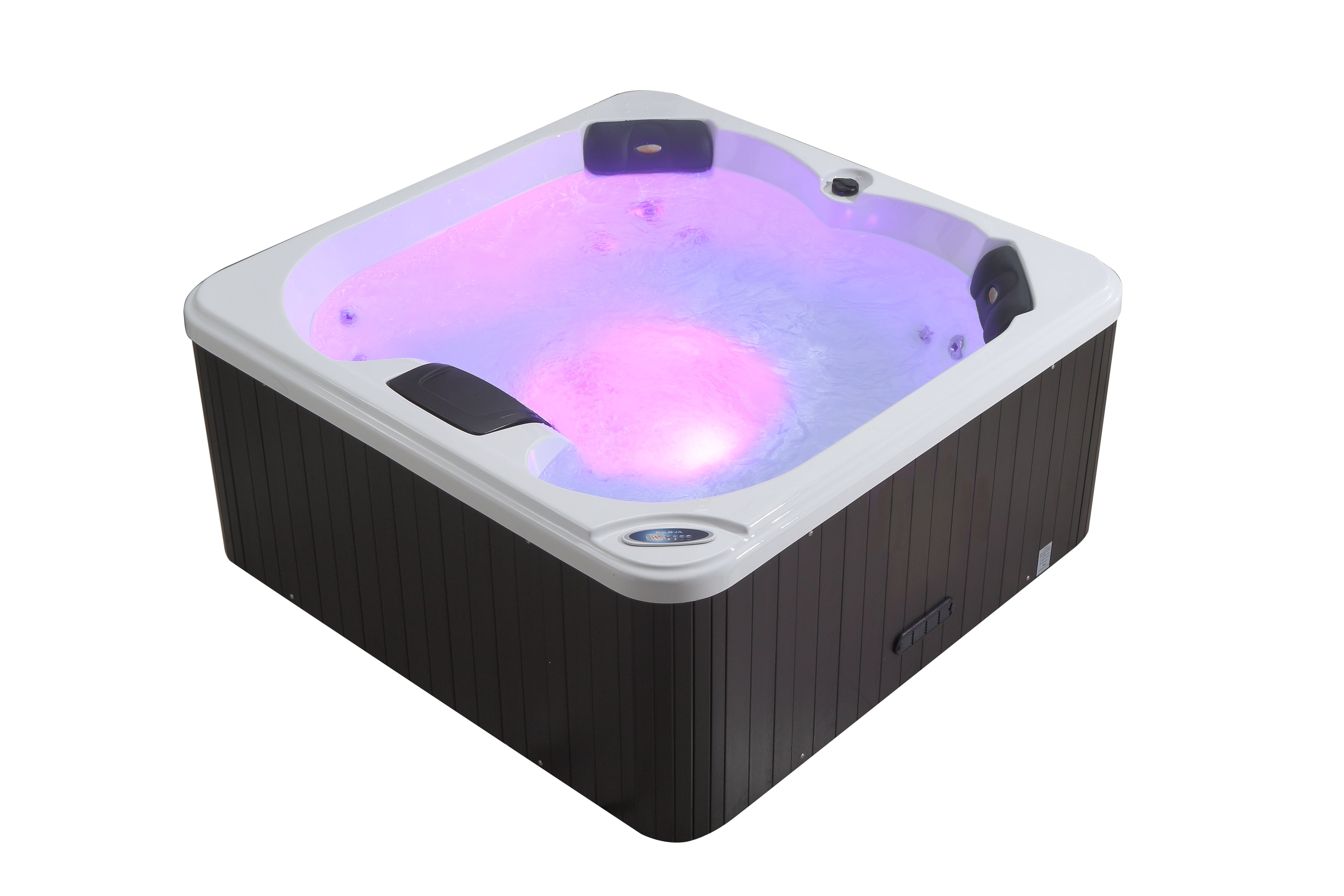 Pohjola Spa Utomhusbadtunna 160 x 160 cm, 4 personer, 12 jetstrålar, Grå WIFI Balboa