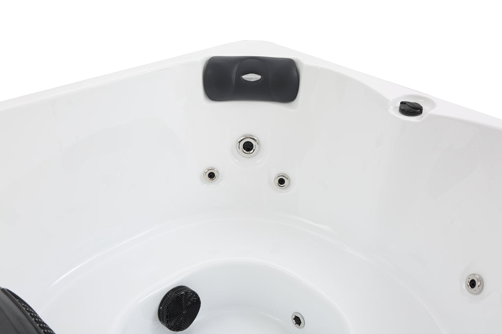 Pohjola Spa Utomhusbadtunna 160 x 160 cm, 4 personer, 12 jetstrålar, Grå WIFI Balboa