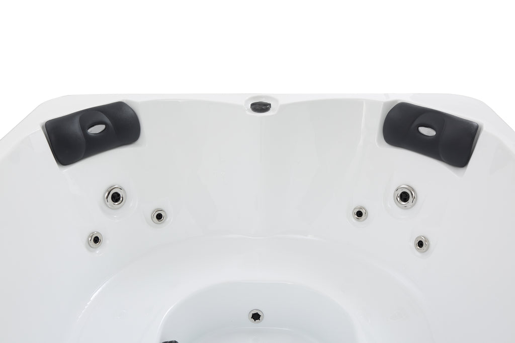 Pohjola Spa Utomhusbadtunna 160 x 160 cm, 4 personer, 12 jetstrålar, Grå WIFI Balboa