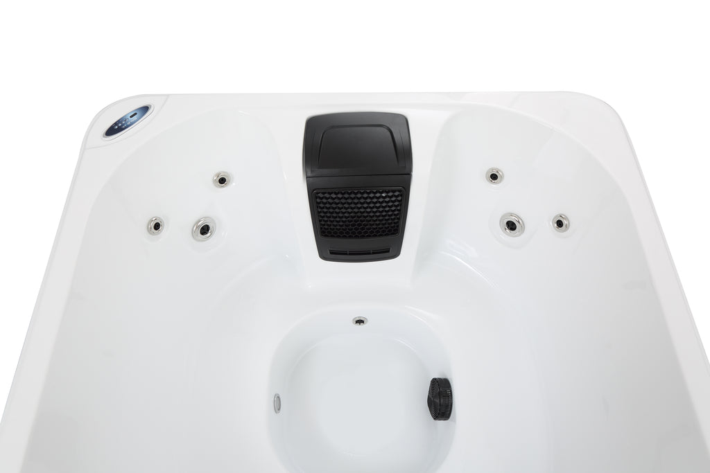 Pohjola Spa Utomhusbadtunna 160 x 160 cm, 4 personer, 12 jetstrålar, Grå WIFI Balboa