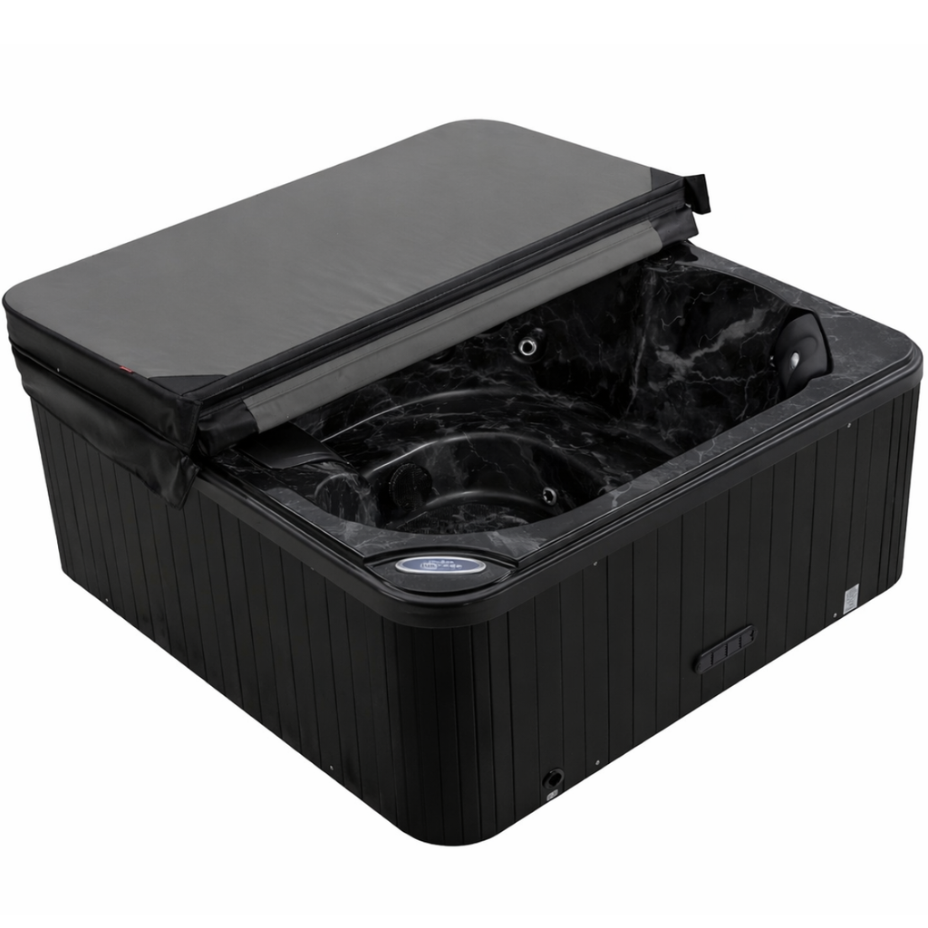 Pohjola Spa Utomhusbadtunna 160 x 160 cm, 4 personer, 12 jetstrålar, Grå WIFI Balboa