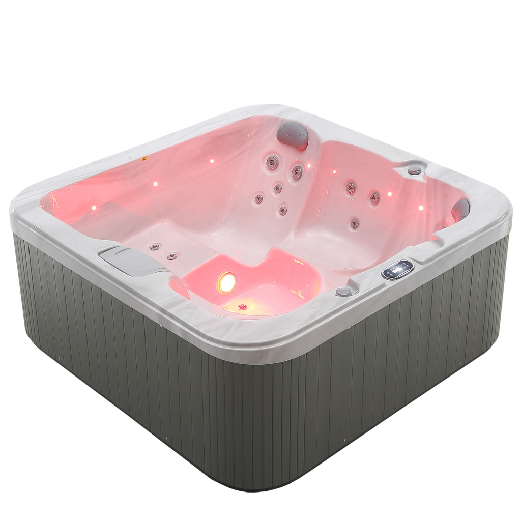 Pohjola Spa Utomhusbadtunna 190x190 cm, 25 jetstrålar, LED-belysning, WIFI