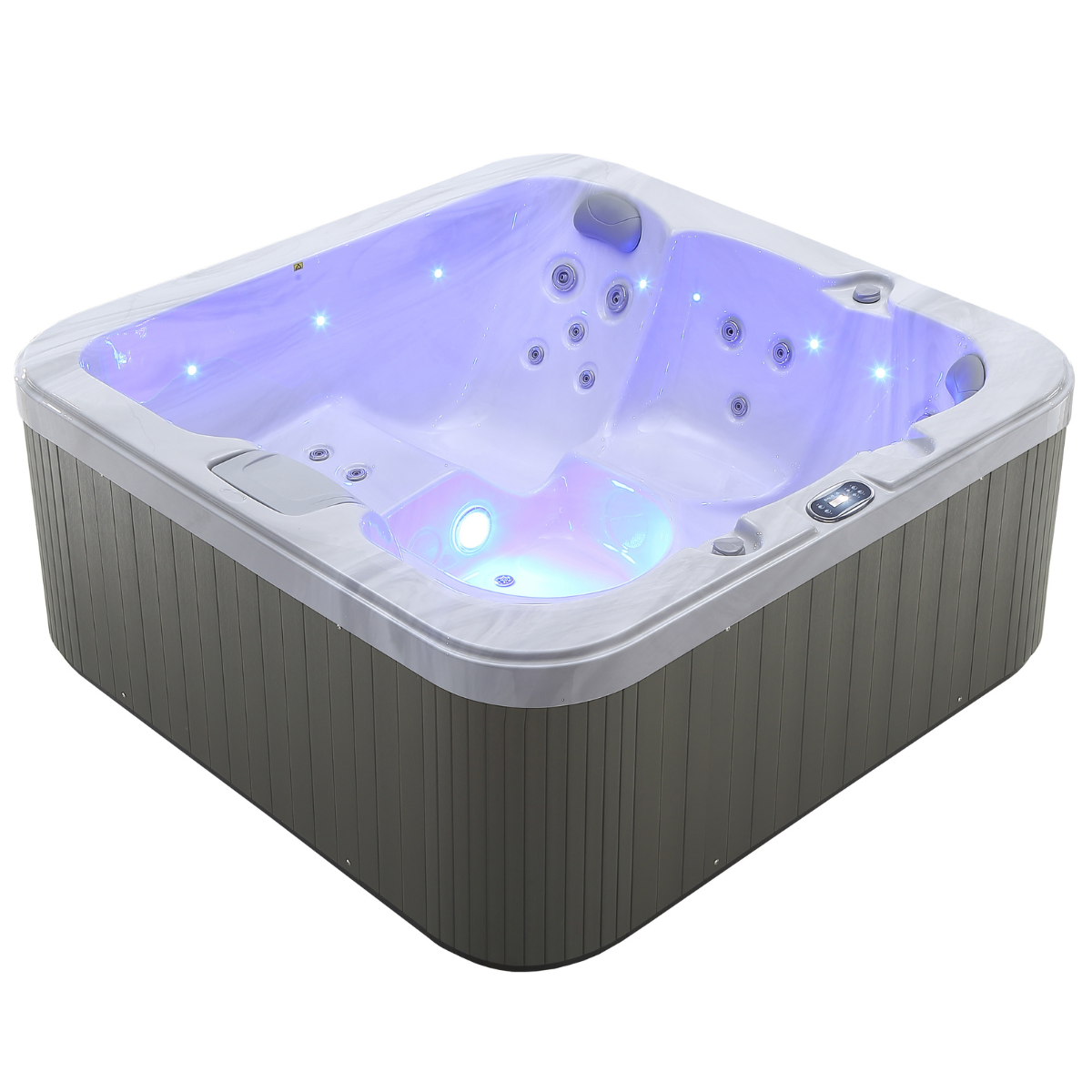 Utomhuspool 190 x 190 cm – 25 munstycken, Balboa WIFI, 3 kW värmare