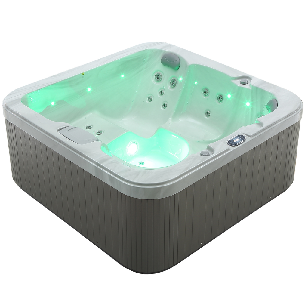 Pohjola Spa Utomhusbadtunna 190x190 cm, 25 jetstrålar, LED-belysning, WIFI