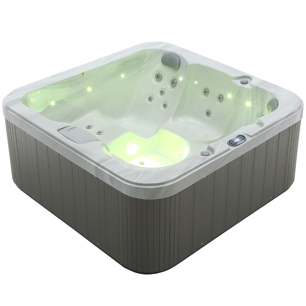 Pohjola Spa Utomhusbadtunna 190x190 cm, 25 jetstrålar, LED-belysning, WIFI