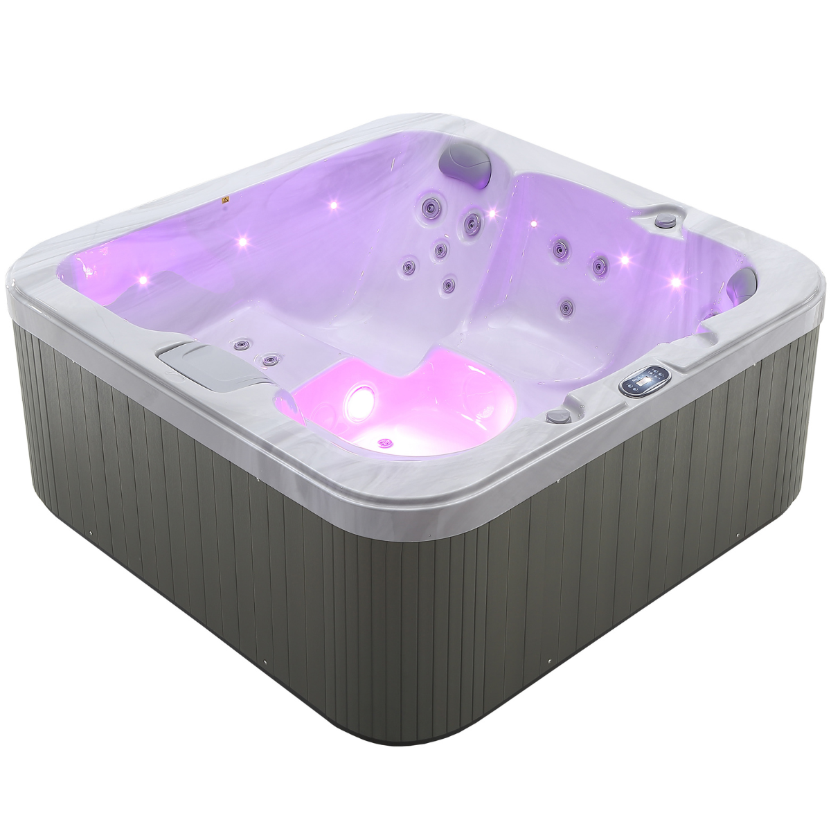 Utomhuspool 190 x 190 cm – 25 munstycken, Balboa WIFI, 3 kW värmare