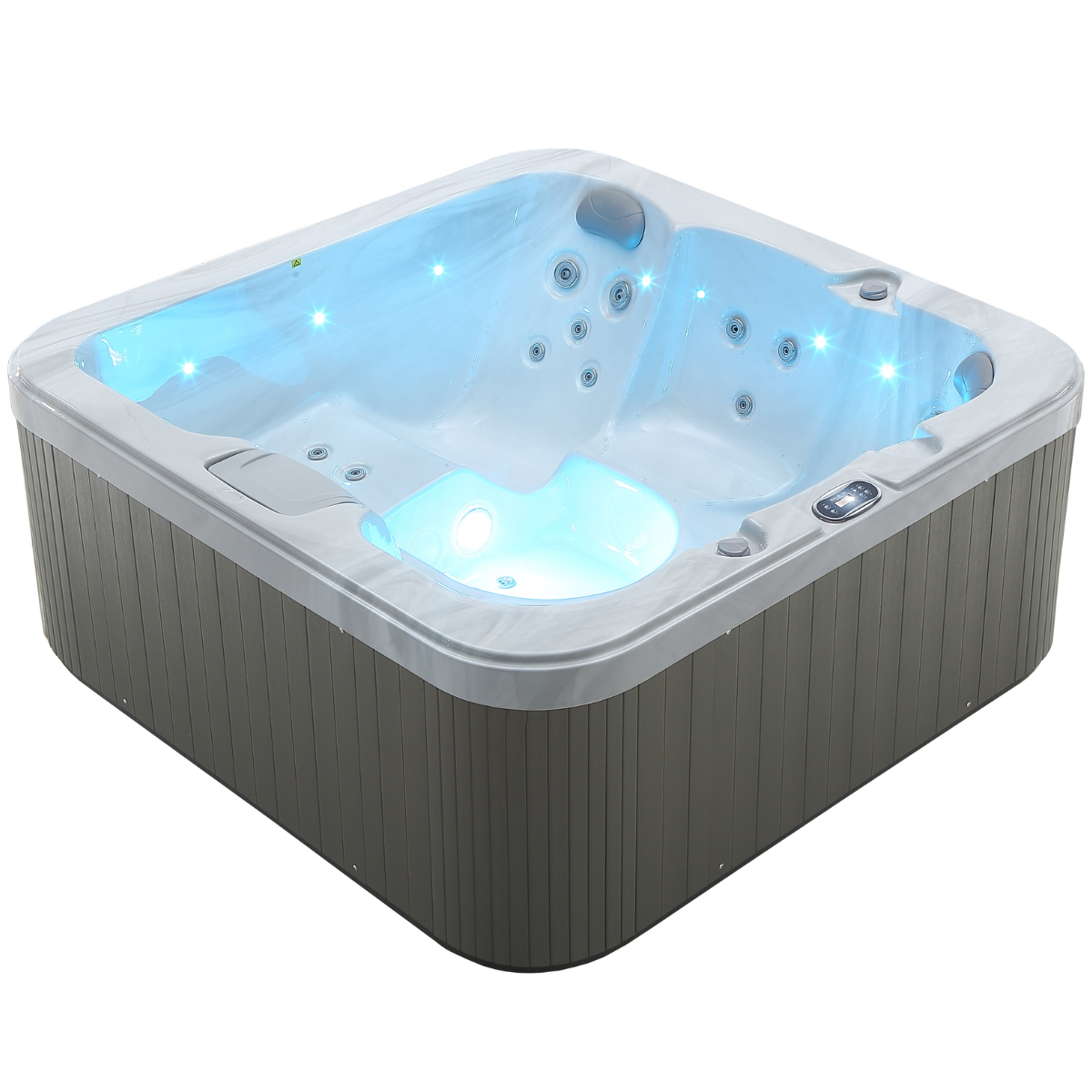 Utomhuspool 190 x 190 cm – 25 munstycken, Balboa WIFI, 3 kW värmare