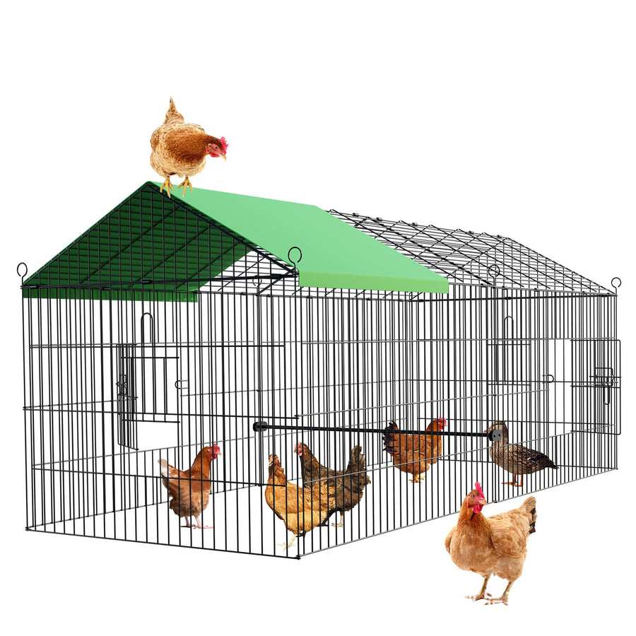 Hönsbur 180 x 75 x 75 cm – järnram, för utomhusbruk, för höns och smådjur