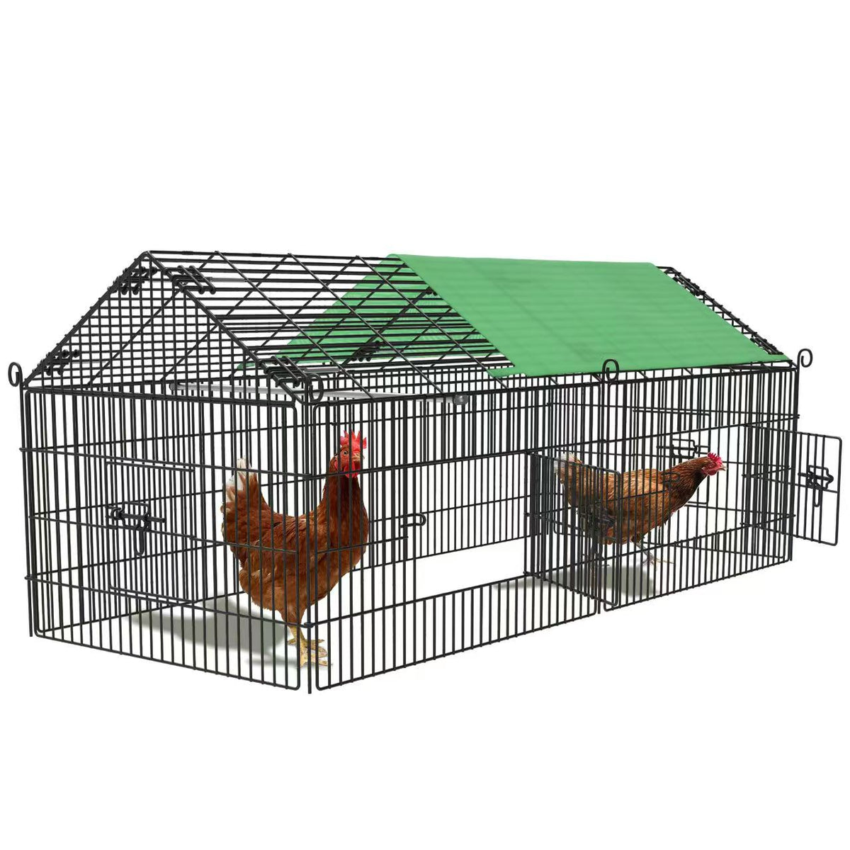 Hönsbur 180 x 75 x 75 cm – järnram, för utomhusbruk, för höns och smådjur