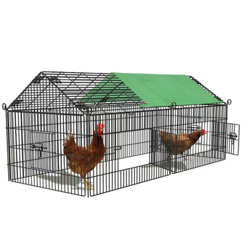 Hönsbur 180 x 75 x 75 cm – järnram, för utomhusbruk, för höns och smådjur