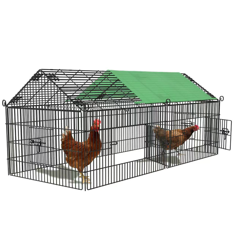 Hönsbur 180 x 75 x 75 cm – järnram, för utomhusbruk, för höns och smådjur