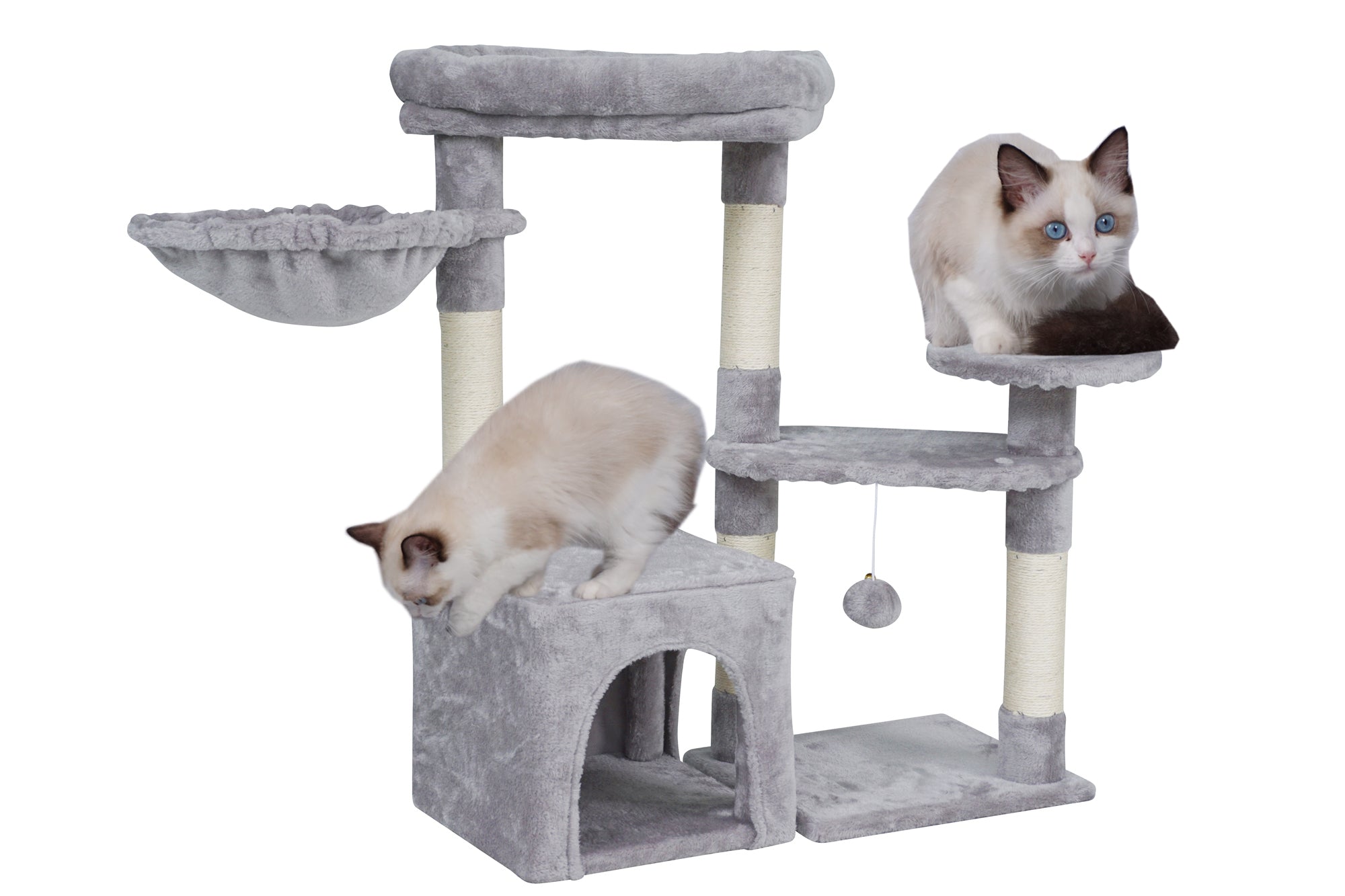 Pohjolan Lemmikkitarvike Kissan kiipeily-/raapimispuu 83 cm, vaalean harmaa