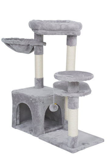 Kissan kiipeilypuu 83 cm – luola, 3 sisalpintaa, 65 x 30 cm