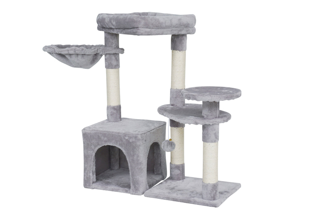 Pohjolan Lemmikkitarvike Kissan kiipeily-/raapimispuu 83 cm, vaalean harmaa
