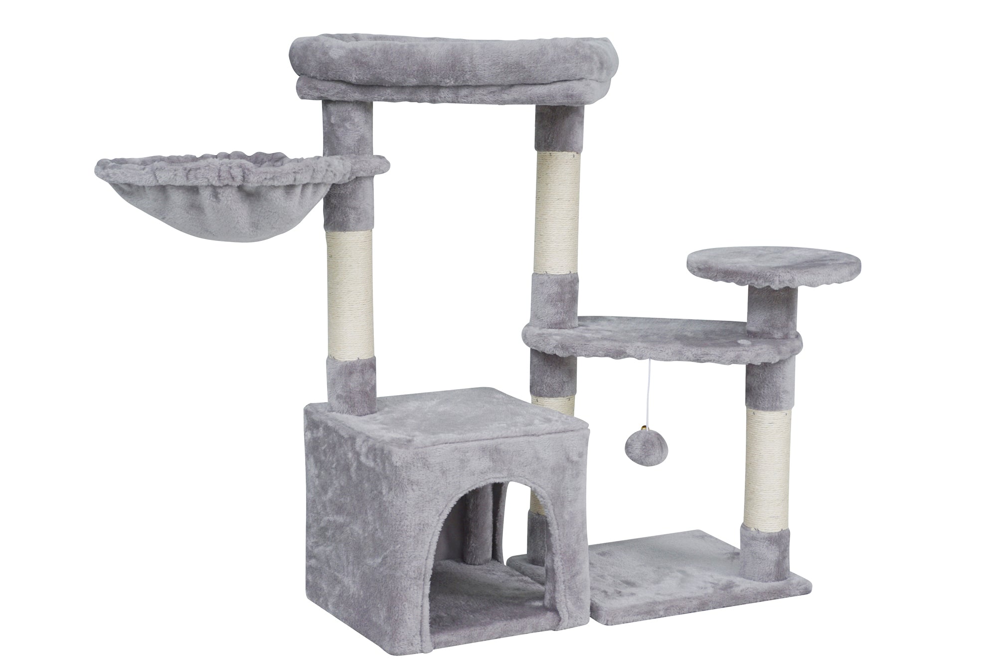 Pohjolan Lemmikkitarvike Kissan kiipeily-/raapimispuu 83 cm, vaalean harmaa