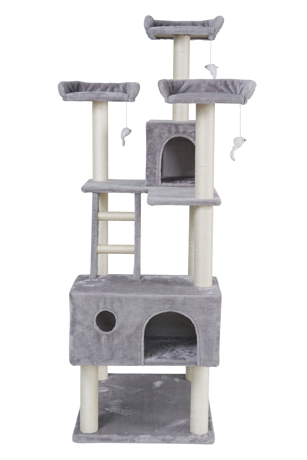 NordDjur Kattklös-/klätterträd 206 cm, ljusgrå