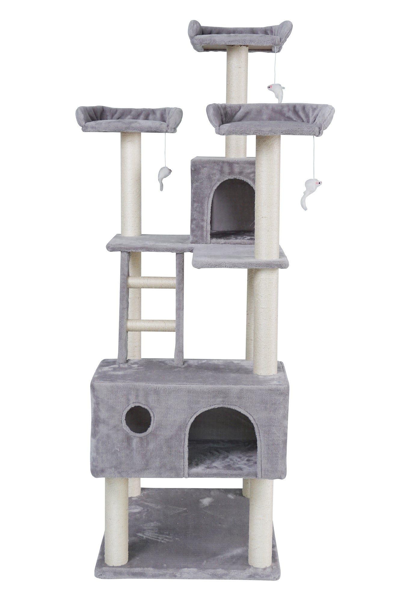 Pohjolan Lemmikkitarvike Kissan raapimis-/kiipeilypuu 185cm, vaalean harmaa