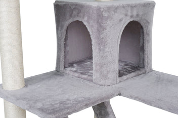 Kattklösbräda 185 cm – 2 klösplatser, 70 x 60 cm botten, ljusgrå