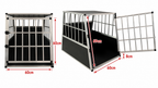 Transportbur för hund till bil 66 x 90 x 72 cm – aluminiumram, MDF-botten, 75° vinklar
