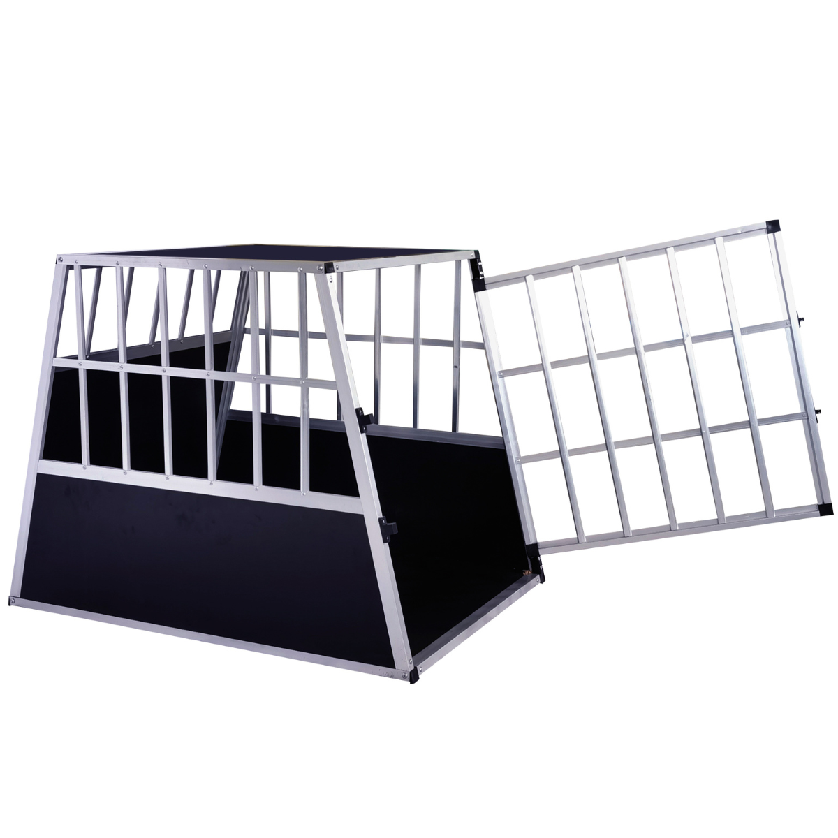 Koiran kuljetushäkki autoon 66 x 90 x 72 cm – alumiinirunko, MDF-pohja, 75° kulmat